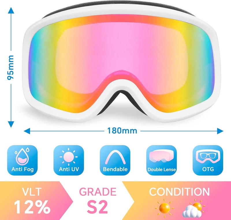 Keary Ski Goggles Men Women Snowboard Goggles Snow Goggles for Adult Youth OTG 100% UV Protection Snowboarding Goggle - Image 2
